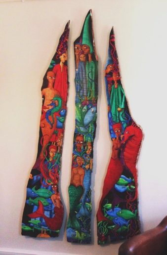 Triptyque sur vieux bois: les Sirènes